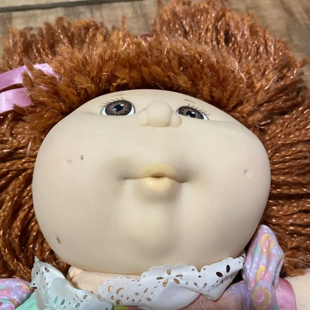 Cabbage Patch Doll 1991 Kissing’ Kid Hasbro Earrings Red Hair Brown Eyes